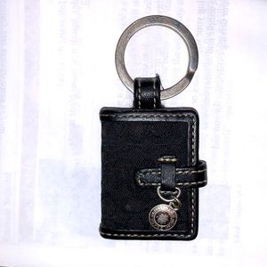 Small coach keychain photo holder